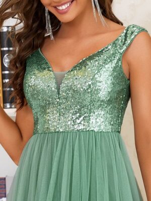 ey0277bd sequins and tulle green long evening gown eternally yours