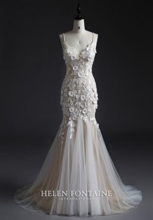 ey4258-hf flower lace mermaid helen fontaine wedding gown eternally yours