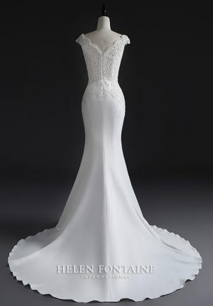 ey4260-hf fitted lace and spandex helen fontaine wedding gown eternally yours