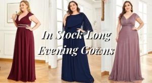 In Stock Plus Size Long Evening Gowns