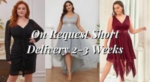 On Request Plus Size Short Evening Gowns