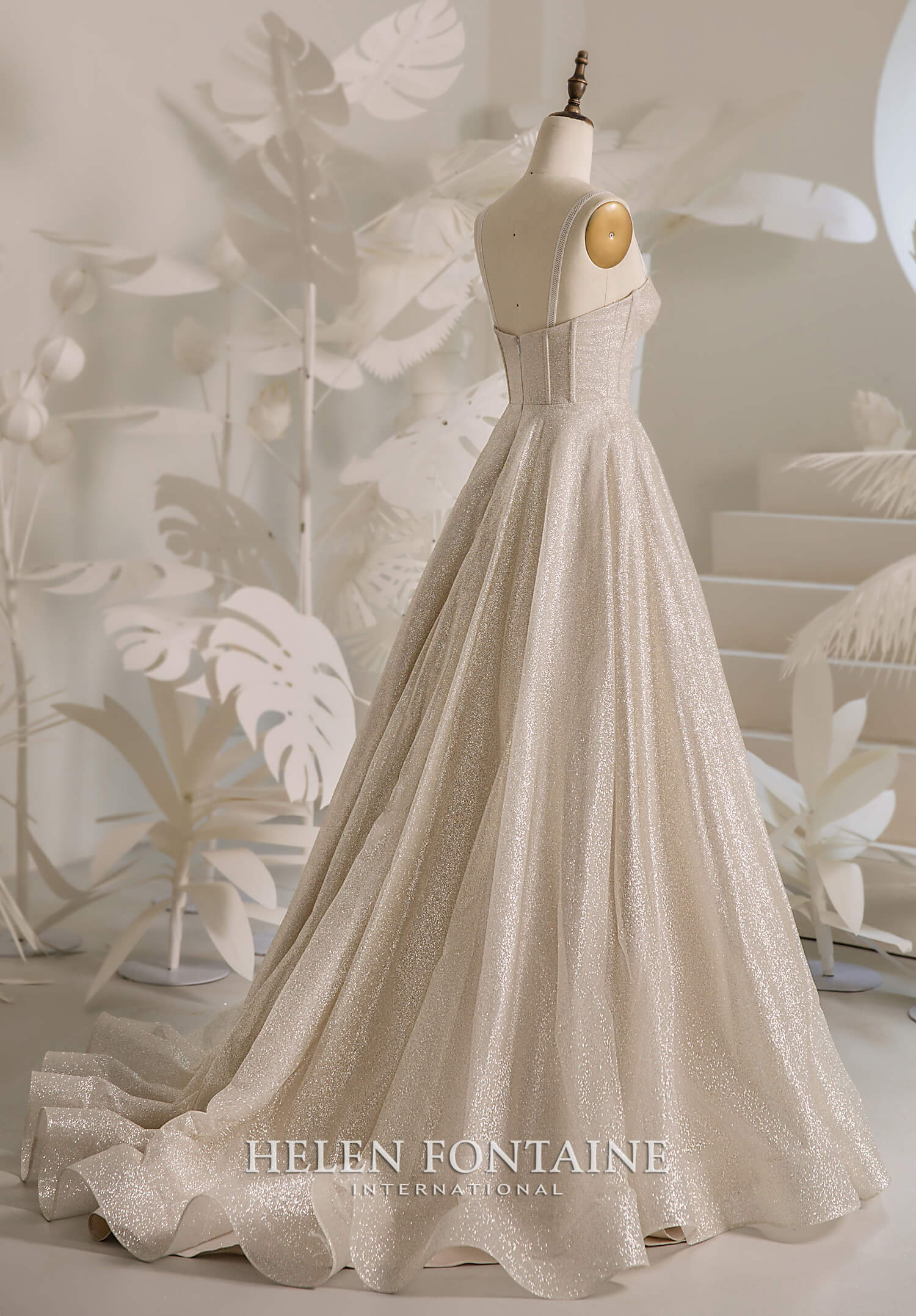 ey4269 helen fontaine sparkly corset wedding gown with detachable lace straps eternally yours