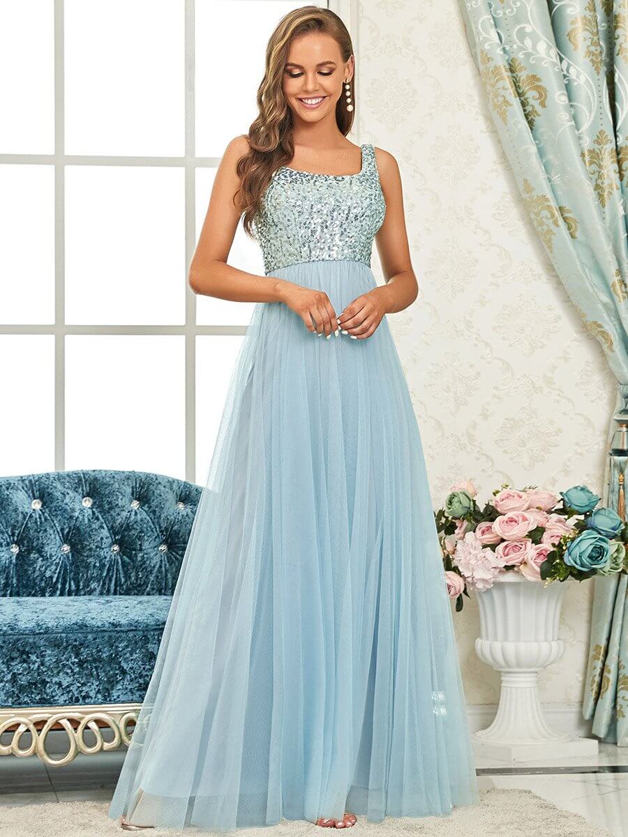 ey80090 light blue tulle and sequins long evening gown eternally yours