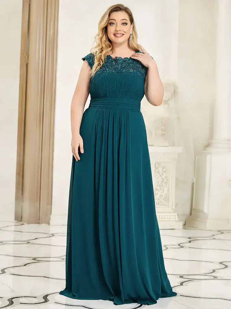 ey9996 teal chiffon long evening gown with open back and lace detail eternally yours