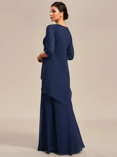 ey1835 navy blue mother of the bride and groom long evening gown with jacket eternally yours