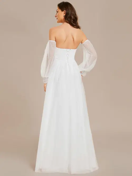 ey2018 white sequins and mesh wedding gown with sleeves eternally yours ey2018 white sequins and mesh wedding gown with sleeves eternally yours