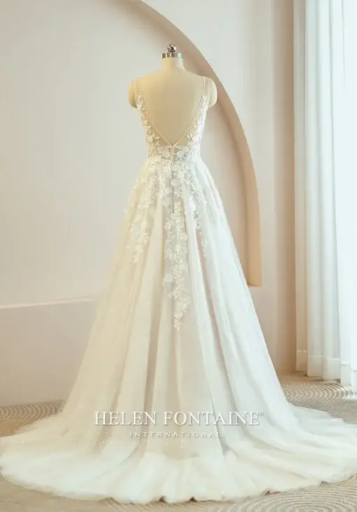 EY4188-Q HELEN FONTAINE A-LINE WEDDING GOWN WITH 3D BEADED LACE ETERNALLY YOURS