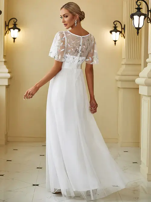 ey0904 white sequins and tulle wedding gown with ruffle sleeves eternally yours ey0904 white sequins and tulle wedding gown with ruffle sleeves eternally yours