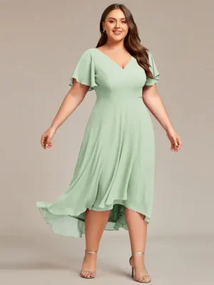ey1756 mint green plus size chiffon midi evening gown eternally yours