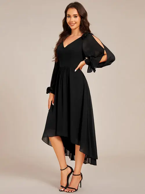 ey2269 black chiffon midi evening gown with long sleeves eternally yours ey2269 black chiffon midi evening gown with long sleeves eternally yours