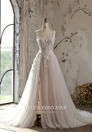ey4456-hf helen fontaine applique and tulle wedding gown