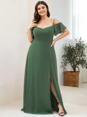 ey0237 eucalyptus green plus size chiffon off shoulder long evening gown eternally yours